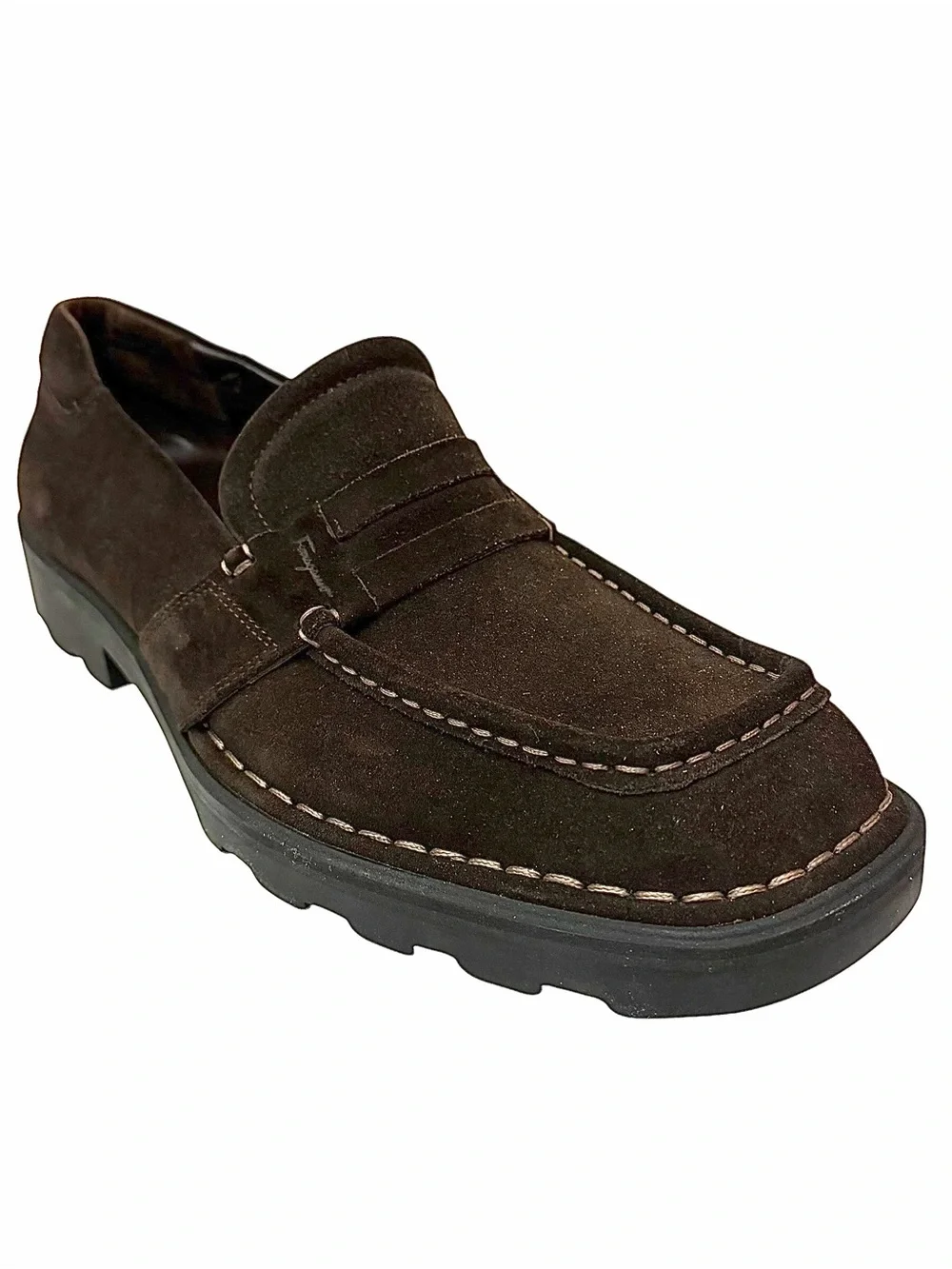 Salvatore Ferragamo Brown Suede Loafers Shoes Men’s Size 12D Made in Italy